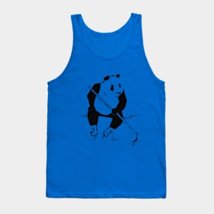 Panda playing hockey Tank Top